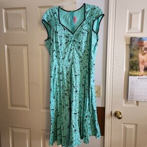 Pinup Girl Clothing teal pinup dress